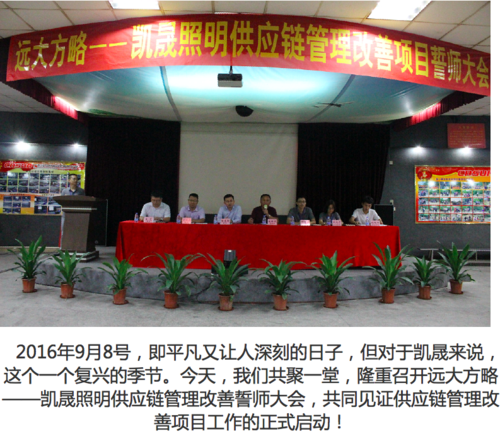 凱晟照明公司攜手遠(yuǎn)大方略落地《集成供應(yīng)鏈》駐廠管理咨詢(xún)項(xiàng)目